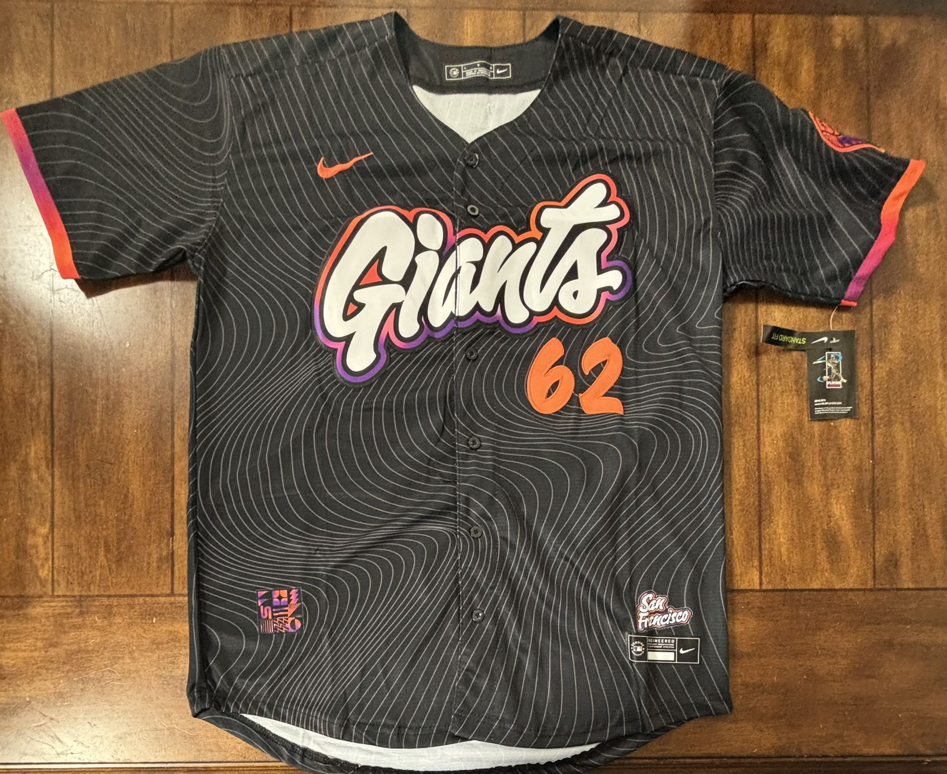 Logan Webb San Francisco Giants Black 2025 City Connect Jersey Adult Large NWT