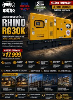 Nuevos Generadores RHINO RG30K ( 30kW ) para casas
