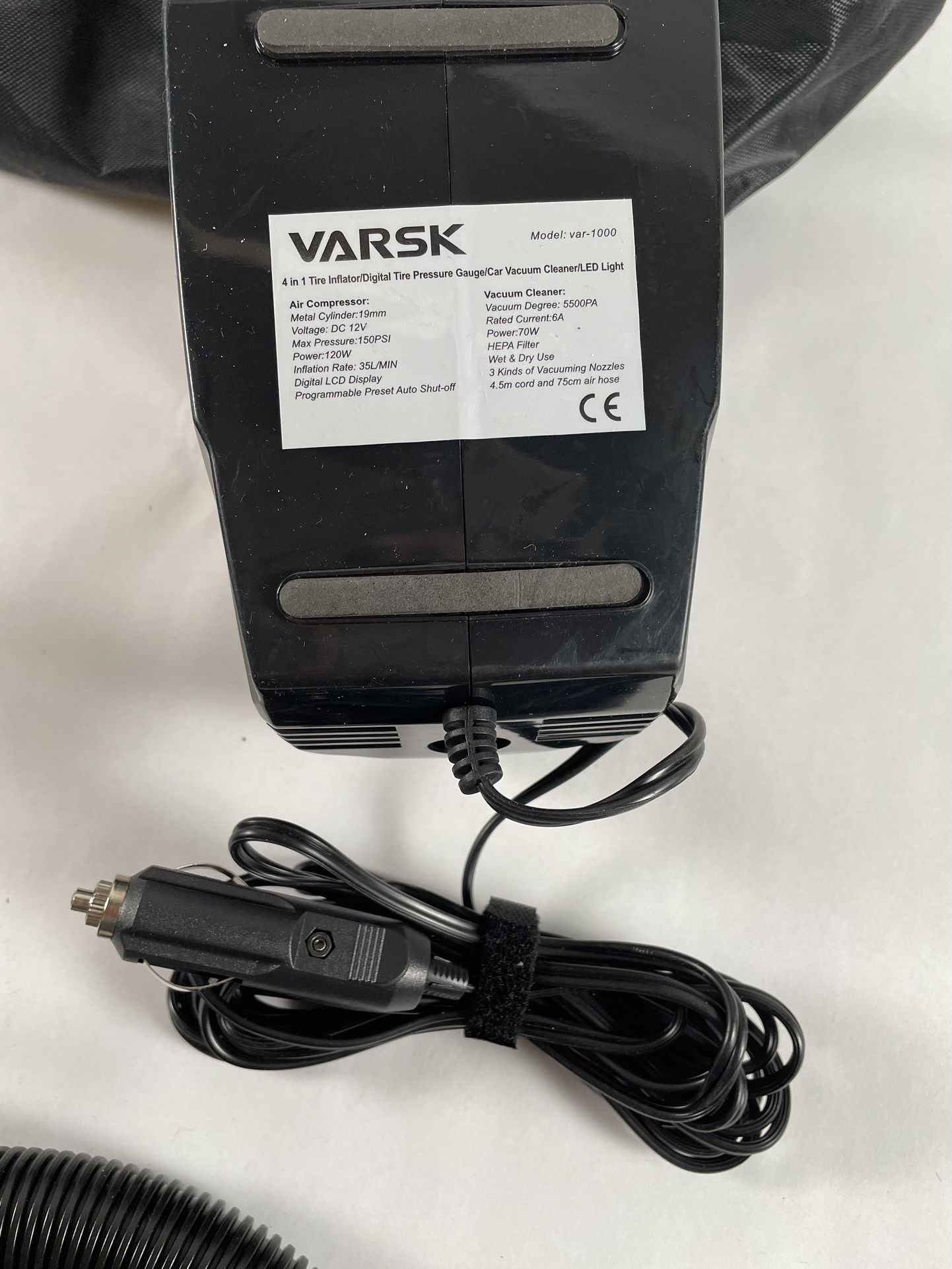 VARSK 4-in-1 Car Vacuum Cleaner, Tire Inflator Portable Air Compressor with  Digital Tire Pressure Gauge LCD Display and LED Light, 12V DC Air Compress  for Sale in Portland, OR OfferUp