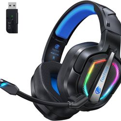 new Wireless Gaming Headset with Mic for PS5, PS4 - Bluetooth 5.4 & 2.4GHz Gaming Headphones with Low Latency, 50-Hrs Battery Foldable Gamer Headset f