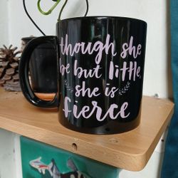 Rue Décor Black Coffee Mug with Inspirational Quote, 20 Oz