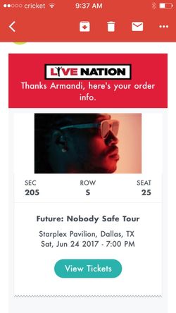 Nobody safe your concert tickets