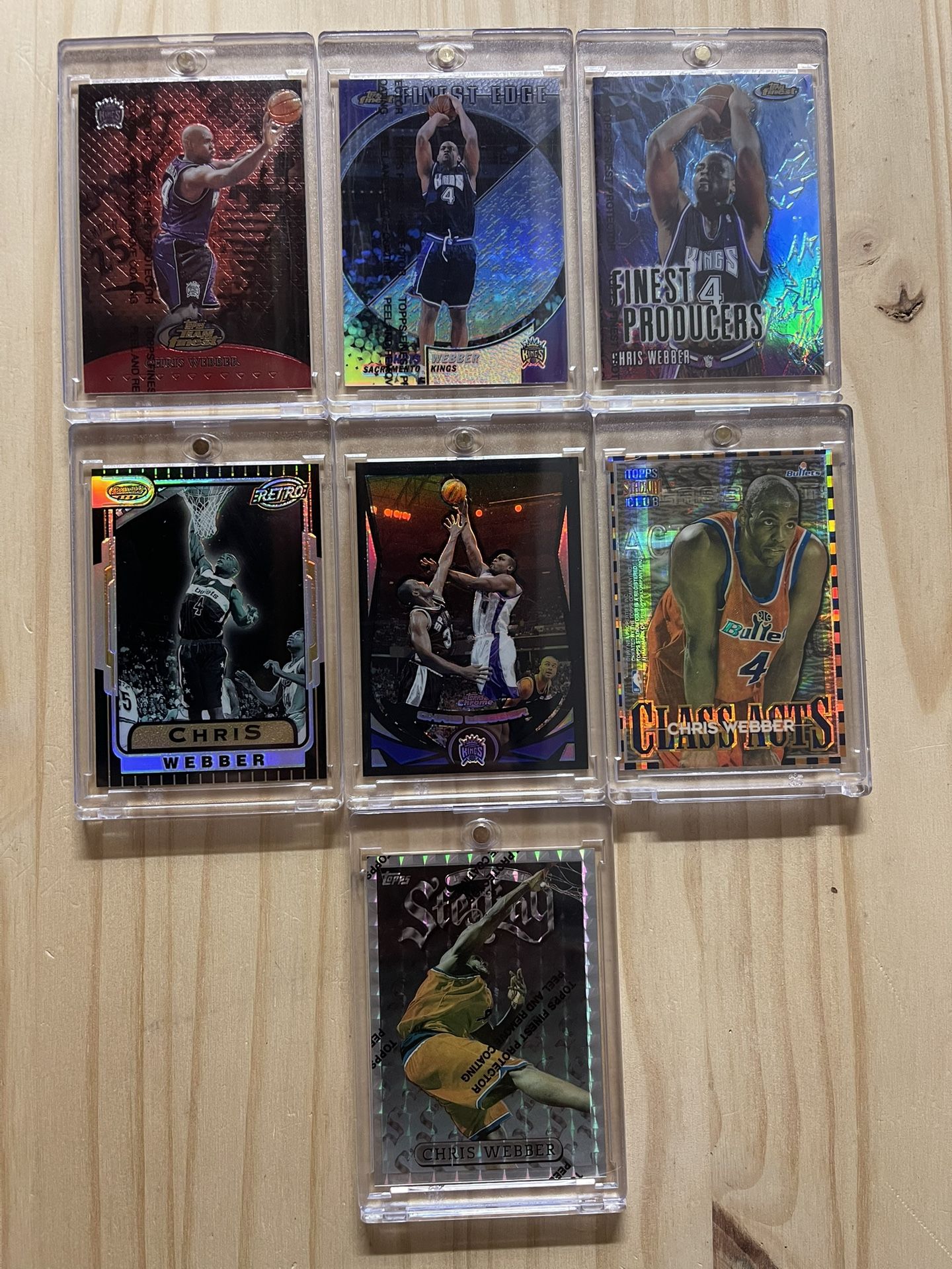 Chris Webber Refractor Cards (x7)—Sacramento Kings LEGEND!