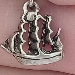 Vtg.sterling Silver " THE MAYFLOWER "SAILBOAT CHARM 