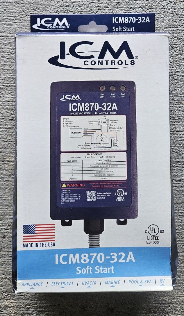AC Soft Start ICM ICM870 32A Motor Soft Starter for Residential and Commercial Motors
