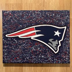 New England Patriots Hand Painted Canvas 11x14