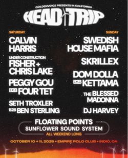 Selling (3) Head Trip GA 2-Day Wristbands