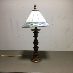 Tiffany Like Table Lamp Square Shade