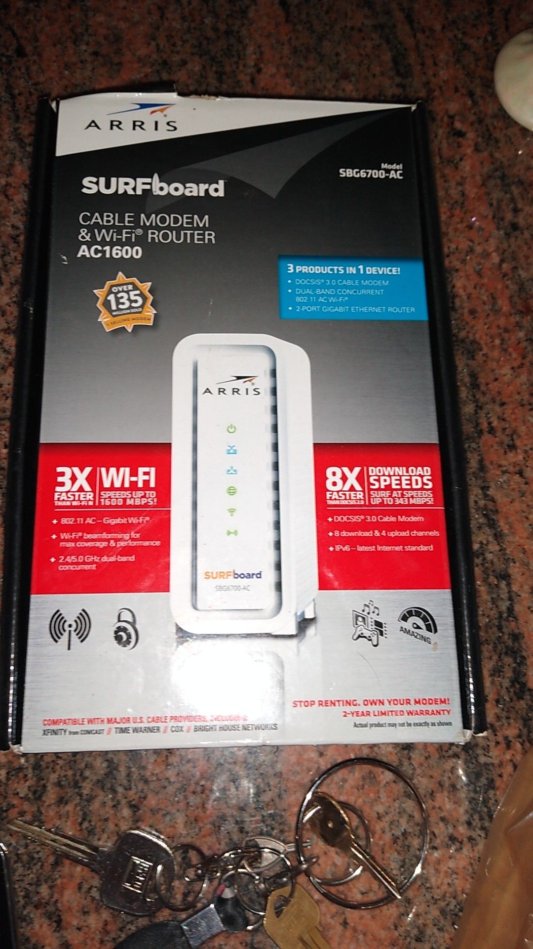 Arris cable modem and Wi-Fi router