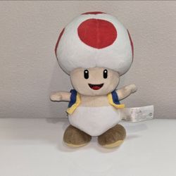 2017 Little Buddy Super Mario Bros. Toad Mushroom Plush 6" Nintendo Stuffed