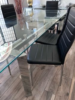 Glass Extendable Dining Table
