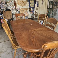 Wooden Table With 6 Chairs