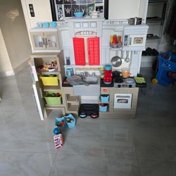 Kitchen And Cafe For Kids; Complete With Food And Tools
