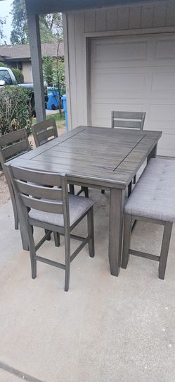 7 piece grey dinning table
