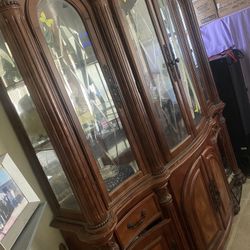Beautiful Carved Wooden China Cabinet