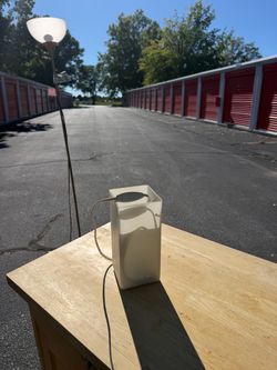 Small rectangular frosted-glass lamp