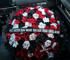 Michael Myers Horror Themed Fake Rose Bouquet