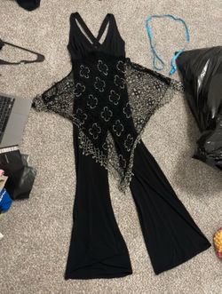 Vintage beaded cover up jumpsuit