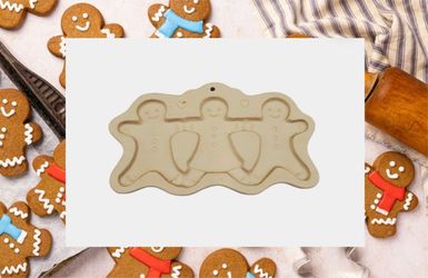 VTG 1995 Brown Bag Cookie Art Gingerbread Man Cut Apart Christmas Holiday Mold