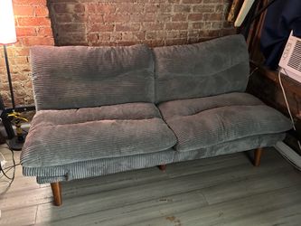 Gray Corduroy Futon Sofa Bed