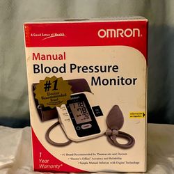 Omron Manual Upper Arm Blood Pressure Monitor Model HEM-432C NEW