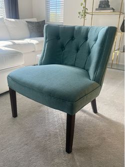 Electric Blue Teal Decorative Accent Chair