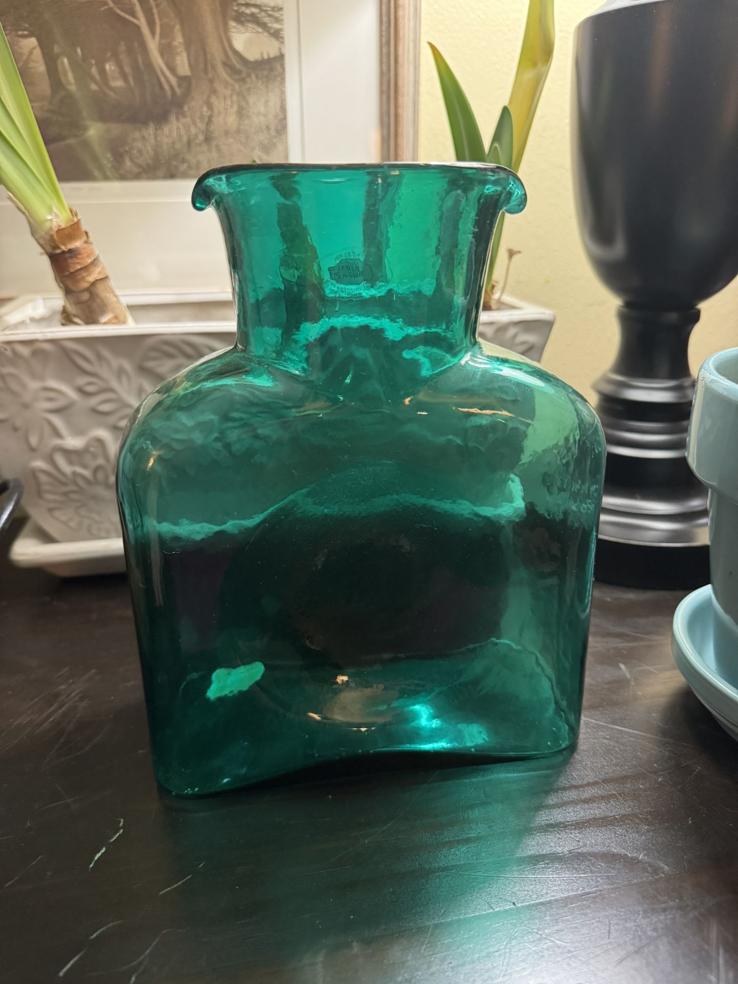 Beautiful Blank Green Water Pitcher Vase