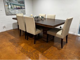 Crate and Barrel Paloma table and 6 C&B Miles chairs