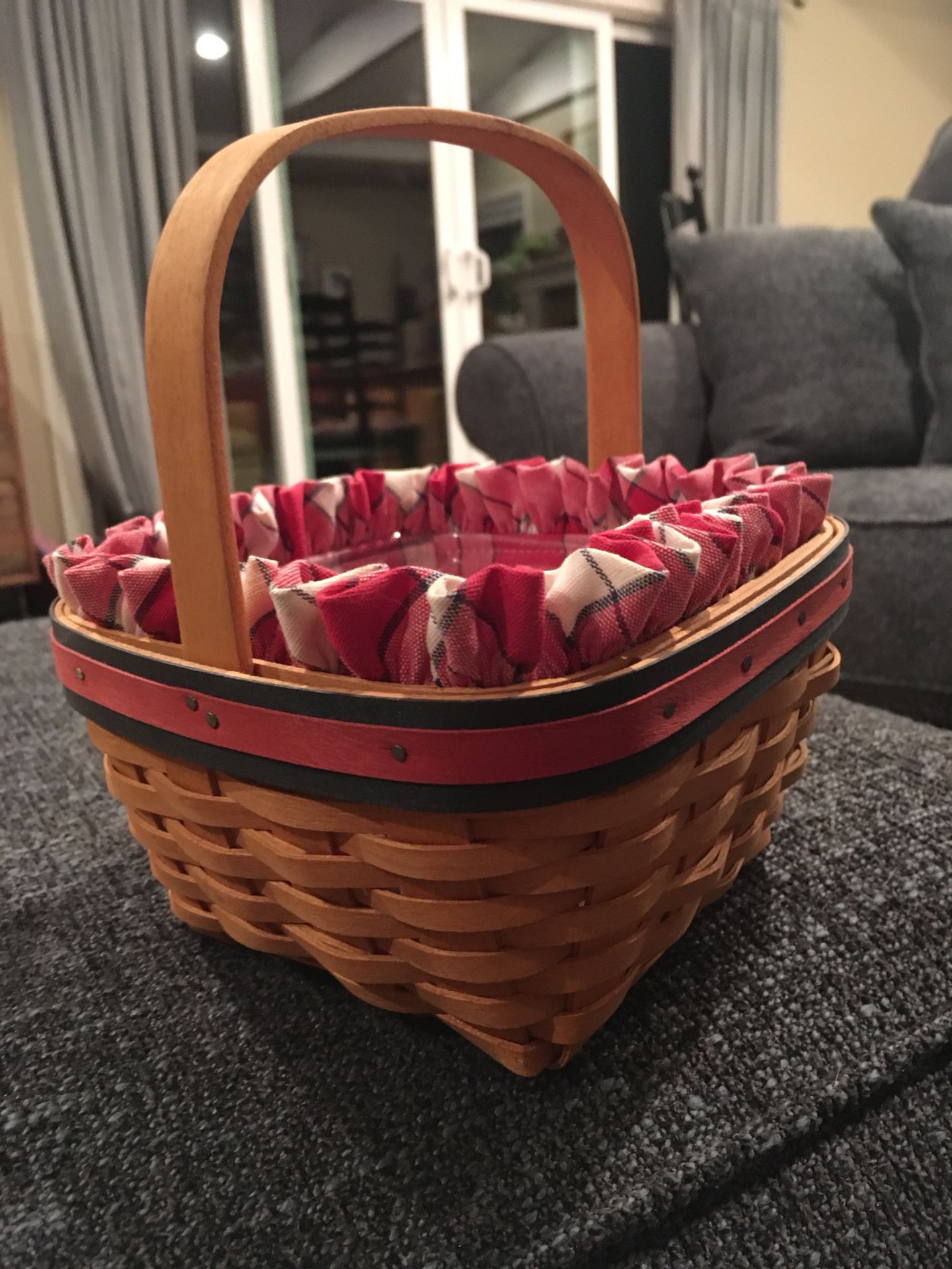 5 x 5 inch longaberger Basket with liner and protector