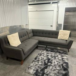 Modern Dark Gray L-Shape Sectional Sofa