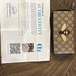 GG Bee Supreme Zip Around Wallet 