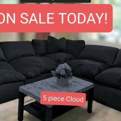 Navy Cloud Modular Sectional Couch Sofa 