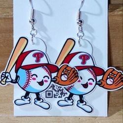 Phillies Fan Art Earrings 
