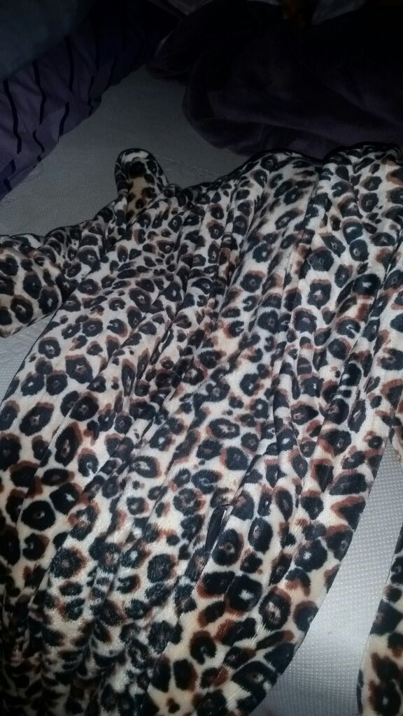Fuzzy/silk cheetah robe
