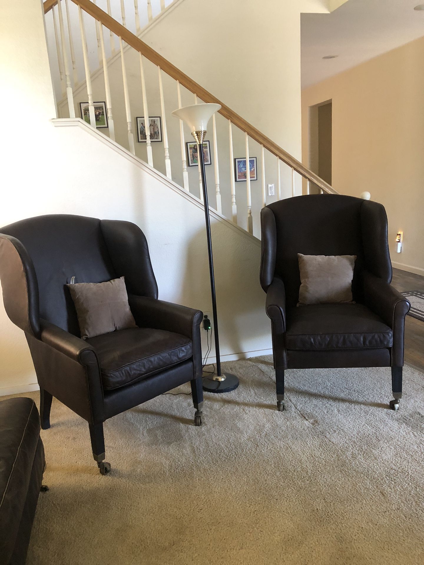 Restoration Hardware All Leather Living Room Sofa Set