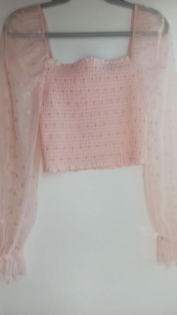 Forever 21 Pink Polka Dot Crop Top
