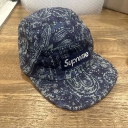 liberty x supreme paisley hat Rare Camp Cap Blue SS14