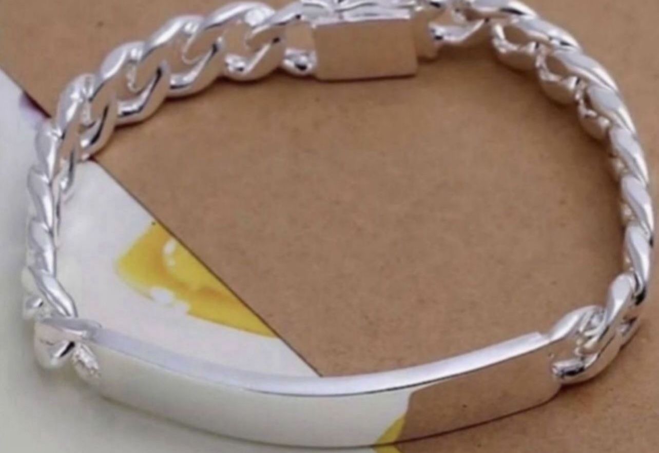 NEW 925 Sterling Silver Cuban Bracelet Unisex Jewelry Gift