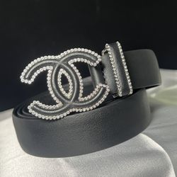 CHANEL LEATHER LOGO BELT