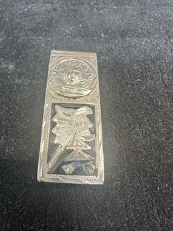 Silver Money Clip Aztec Face/ 18 dwt / Great Condition!