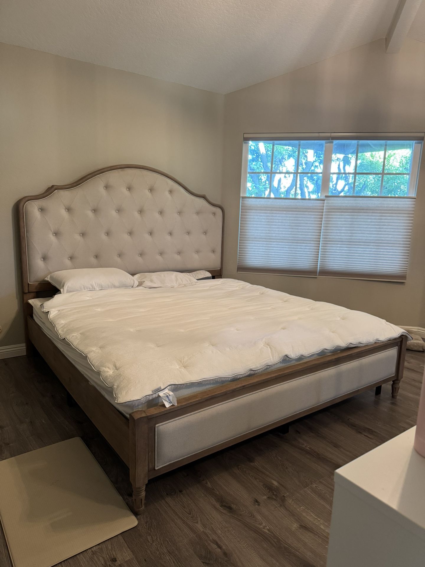 Eastern King Size Bed Frame (Used) With Brand New Mattress