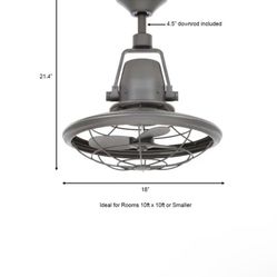 Bentley II 18 in. Indoor/Outdoor Natural Iron Oscillating Ceiling Fan