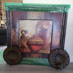 Picture Frame & Candle Holders