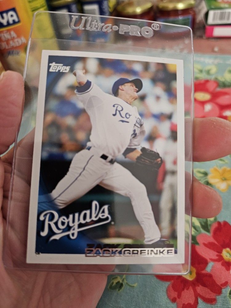 Zack Greinke Error Double Name '10 Topps Baseball Card Plus '10 Topps Cy Young Award Winner Baseball Card