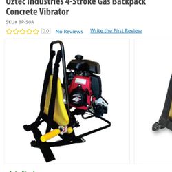 Oztec Backpack Gas Powered Concrete Vibrator 