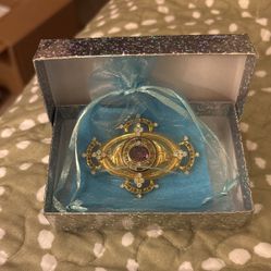 Vintage Adrian Lebeetkin Gold Plated Jeweled medallion style brooch