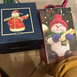 2 Snowman Deco Figurine