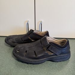 Timberland Black Altamont Fisherman Leather Sandal Smart Comfort Men's Size 11.5