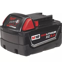 (1) GENUINE 18V Milwaukee 48-11-1828 3.0 AH Battery M18 XC Red Lithium 18 Volt, FIRM