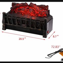 Brand New 1500W 120V Electric Fireplace Log Insert Heater with Overheat Protection